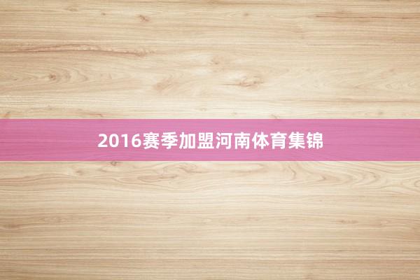 2016赛季加盟河南体育集锦