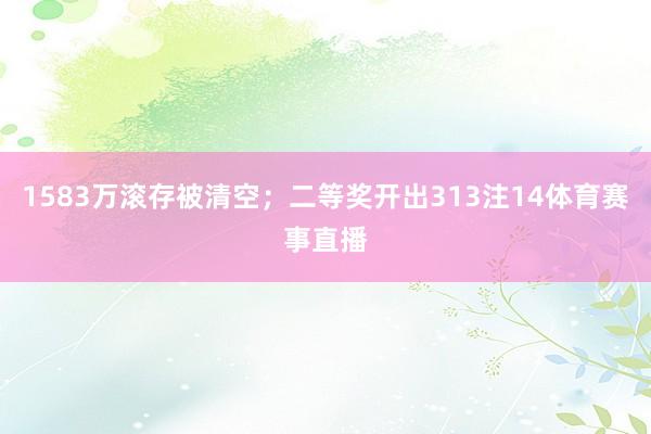 1583万滚存被清空；二等奖开出313注14体育赛事直播