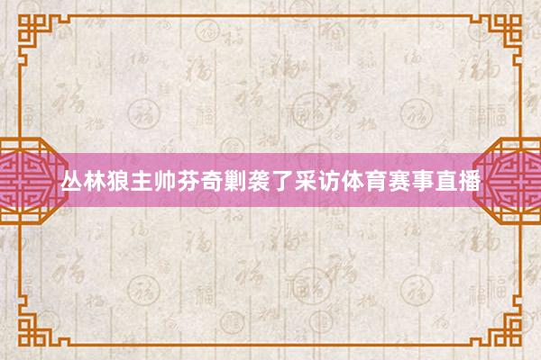 丛林狼主帅芬奇剿袭了采访体育赛事直播