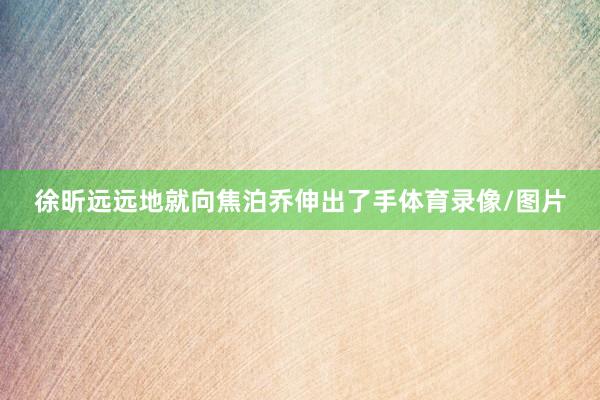 徐昕远远地就向焦泊乔伸出了手体育录像/图片
