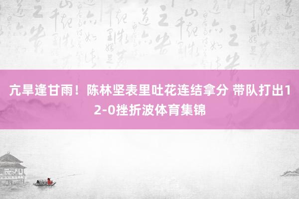 亢旱逢甘雨！陈林坚表里吐花连结拿分 带队打出12-0挫折波体育集锦