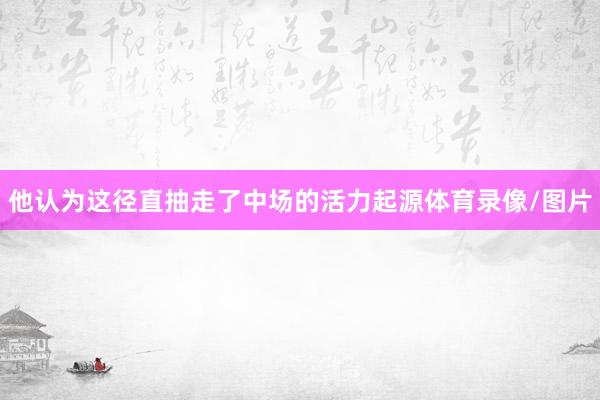 他认为这径直抽走了中场的活力起源体育录像/图片