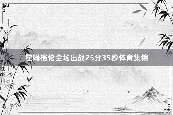 霍姆格伦全场出战25分35秒体育集锦