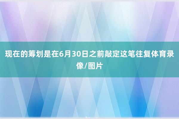 现在的筹划是在6月30日之前敲定这笔往复体育录像/图片